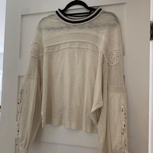 Free People Sweater with bell sleeves, embroidery
